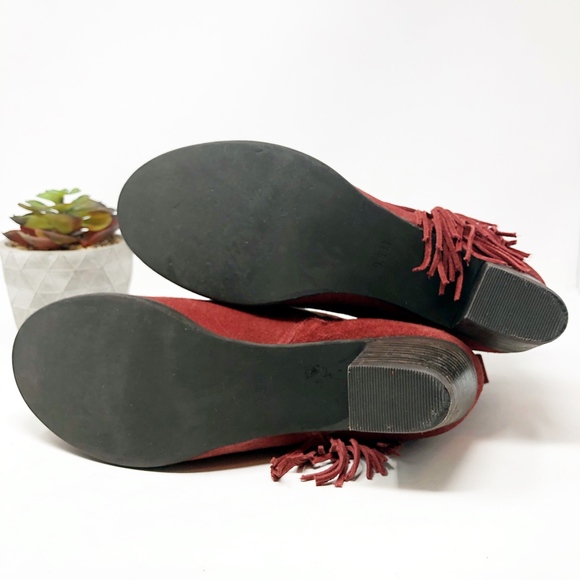 Matisse | Red Fringe Boho Western Booties 9.5 - Picture 7 of 8